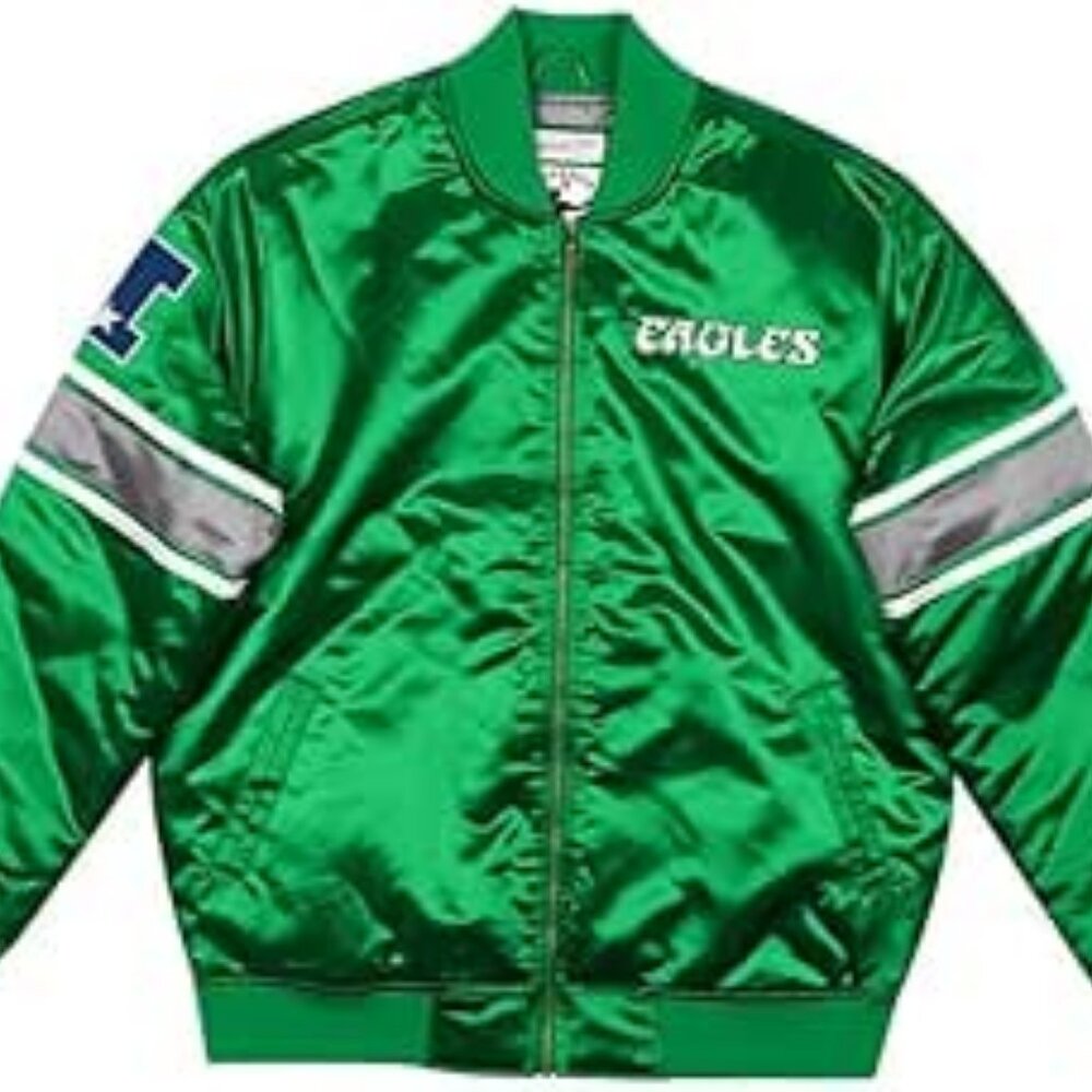 Philadelphia Eagles Heavyweight Satin Jacket - XXL Mitchell and Ness